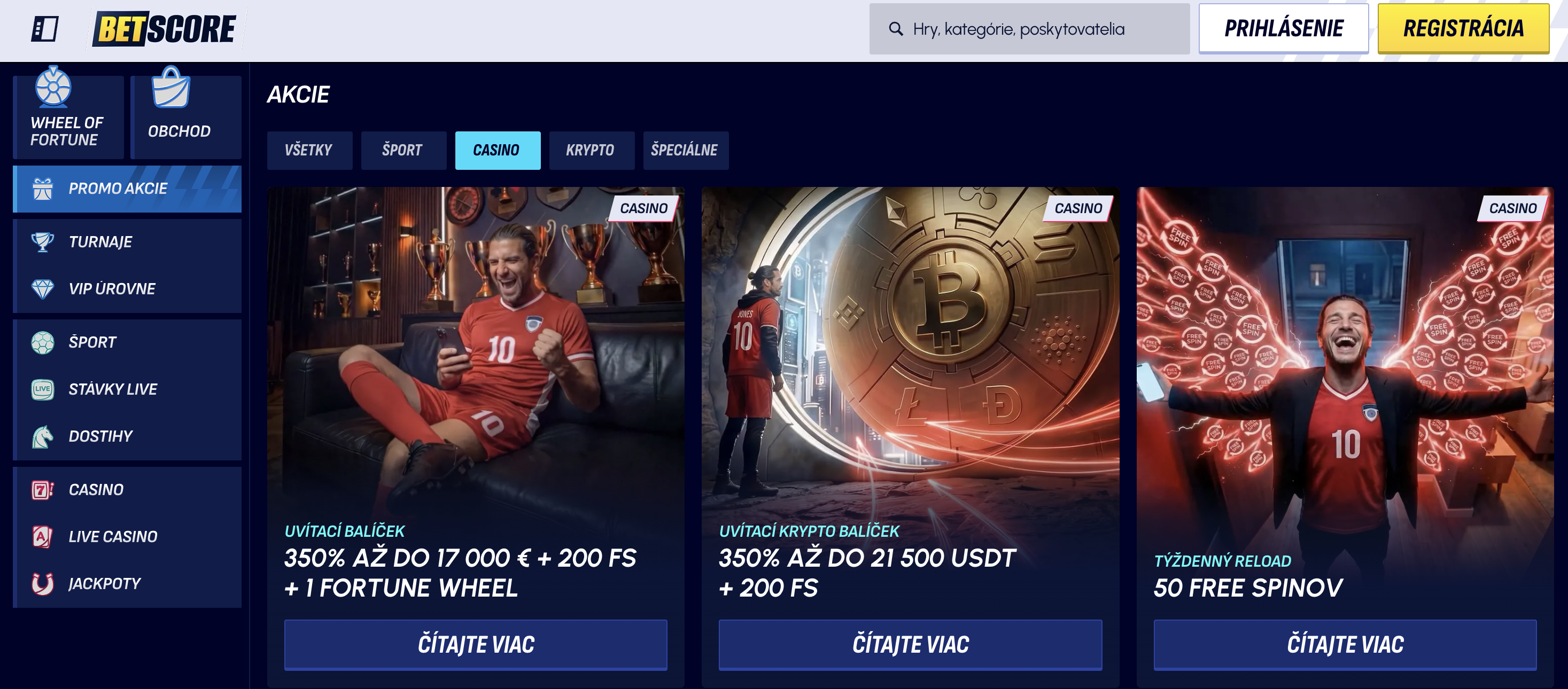 Betscore Casino – zahraničné online casino a športové stávky s bonusom