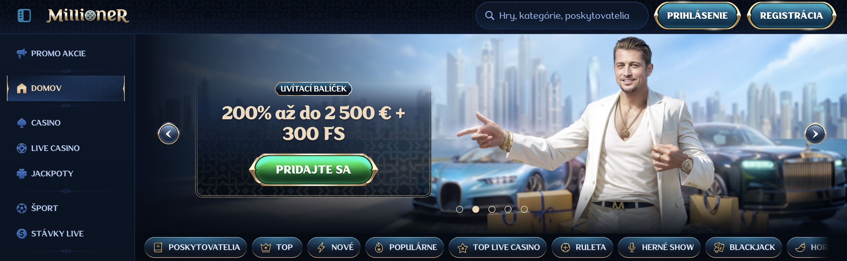 Millioner Casino – zahraničné online casino s bonusom a free spinmi